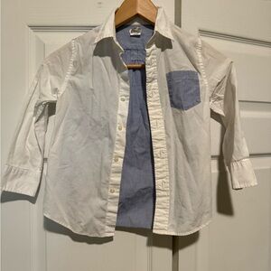 Crewcuts White‎ and Blue Striped Pocket Shirt